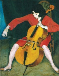 Woman Playing the Cello - Róbert Berény