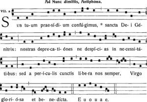 Sub tuum Praesidium plainsong tone VII