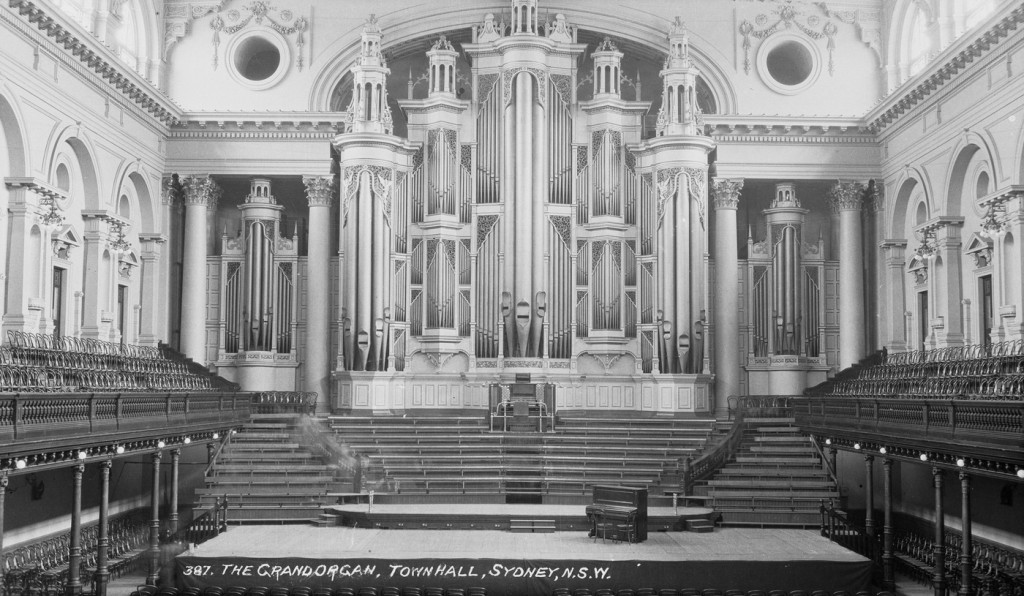 The Grand Organ, Sydney Town Hall circa 1928 (State Library of NSW, out of copyright)