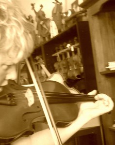 Annette researching at Hunter Valley Violins 22 Nov 2014