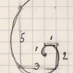Fibonacci spiral sketch