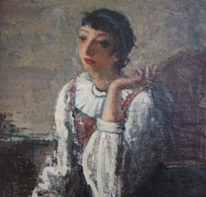 Creepy Aunt? Portrait of Jacqueline Boage, by Sergius Pauser